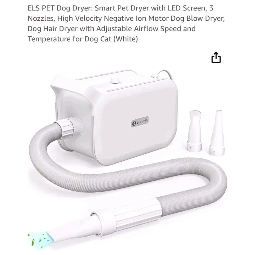 ELS PET Dog Dryer, Smart Pet Dryer with LED Screen, 3 Nozzles, New Open Box